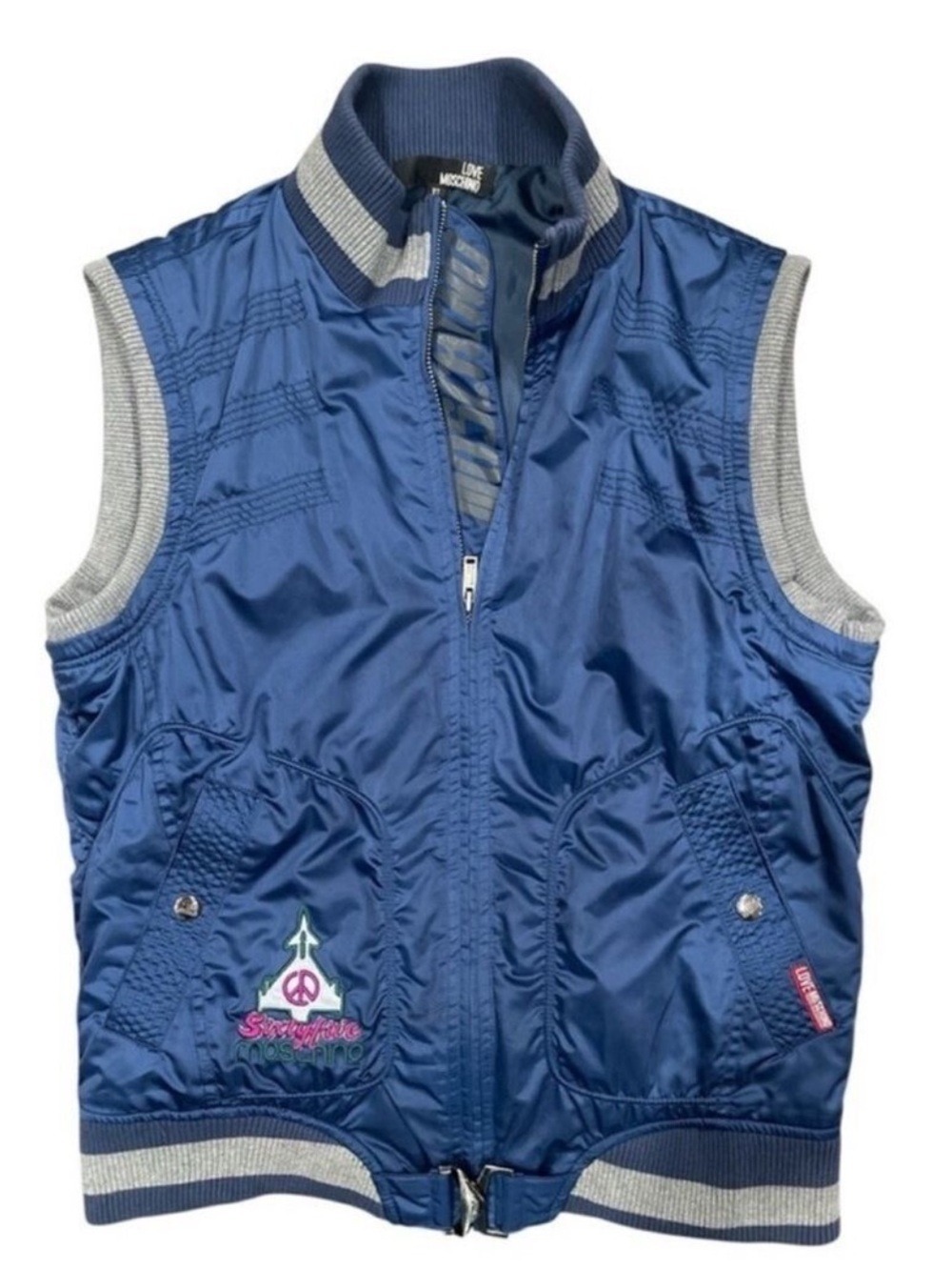 Vintage Y2K Love Moschino Sport Navy Cotton Vest Women’s L Men’s